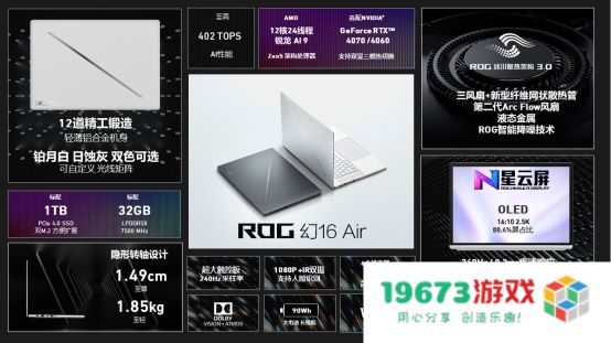 搭载AMD锐龙AI 9 HX 370高性能处理器 ROG推出全新ROG幻16 Air轻薄专业本，助力高效创作