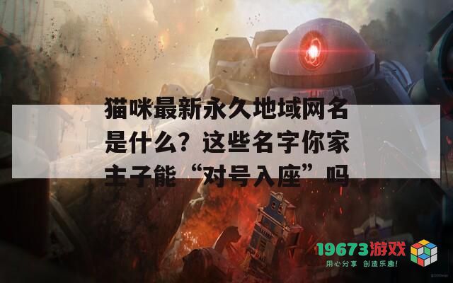 猫咪最新永久地域网名是什么？这些名字你家主子能“对号入座”吗
