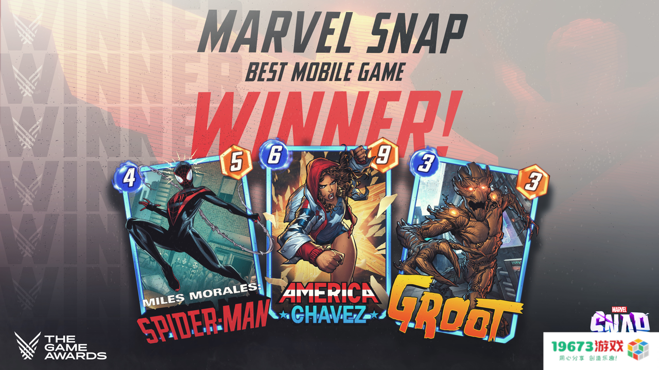 朝夕光年海外发行手游Marvel Snap获得TGA2022年度最佳手游奖