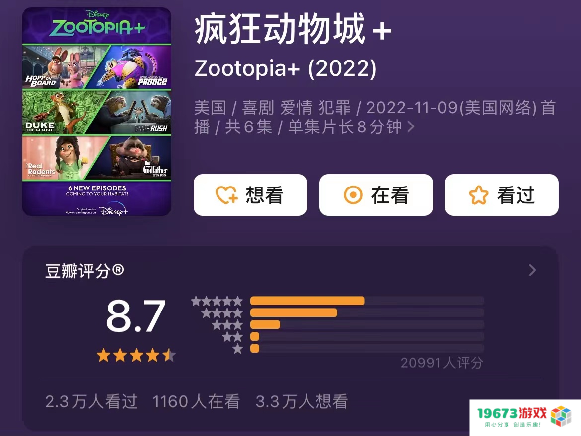 衍生动画《疯狂动物城+》连播六集，明星角色全体登场，人气口碑双爆棚！